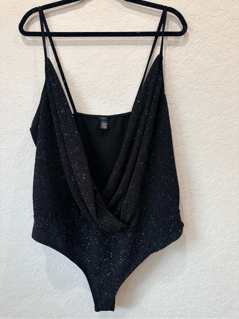 Rue21 Black Sparkle Cowl Neck Bodysuit